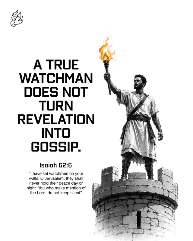🔥 An intercessor is a watchman before God. An intercessor is like a spiritual watchman set upon the wall. God may burden the heart with concern for a leader, a family, a ministry, a city, or a soul before danger becomes visible. Scripture says, “I have set watchmen on your walls, O Jerusalem; they shall never hold their peace day or night. You who make mention of the Lord, do not keep silent” Isaiah 62:6. The burden is not given for fear, control, or suspicion. It is given so the watchman may stand before God and pray before the enemy’s work fully appears. The Holy Spirit can alert a watchman in different ways. Sometimes peace suddenly lifts. Sometimes there is an unexplained urgency to pray. Sometimes a person, family, or place remains on the heart until it is carried before the Lord. These impressions must be tested by Scripture, humility, and the peace of God. Discernment is not a license to accuse. If God shows a weakness, a danger, or a burden concerning someone, the first assignment is prayer. A true watchman does not turn revelation into gossip. He carries it into the secret place. Intercession is one of the ways God teaches His people to stand in love against unseen battles. The shield of faith is not only lifted for ourselves, but also in prayer for others. “Above all, taking the shield of faith with which you will be able to quench all the fiery darts of the wicked one” Ephesians 6:16. When the Spirit gives a burden, do not ignore it. Pray until peace comes. Stand until the weight lifts. Keep silent where silence is holy, and keep watch where God has placed you. 🔥 #SpiritBroods #Intercession #WatchmenOnTheWall #PrayInTheSpirit #ShieldOfFaith
