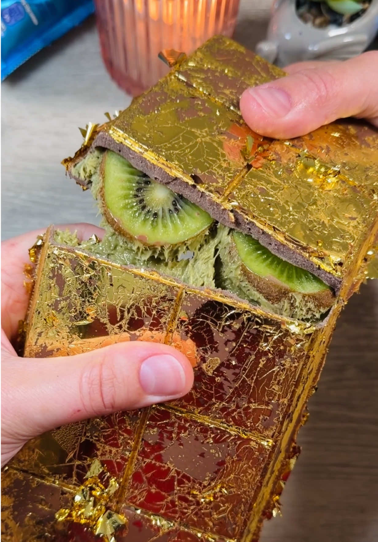 Ultimate 24karat Gold chocolate bar reveal 🙌✨ #asmr #goldbarchocolate #satisfying #foodasmr #easy