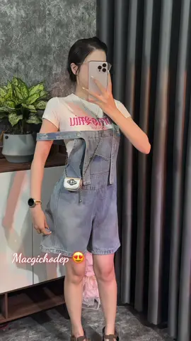Yếm Jeans Quần 2 Dây Dáng Rộng#macgichodep1 #xuhuong #yemjeans 