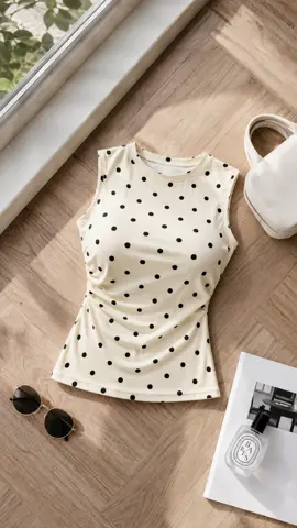 Áo Thun Hoạ Tiết Chấm Bi LA ME#thoitrangnu #xuhuongtiktok #outfit 