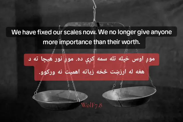 #We have fixed our scales now. We no longer give anyone more importance than their worth.
