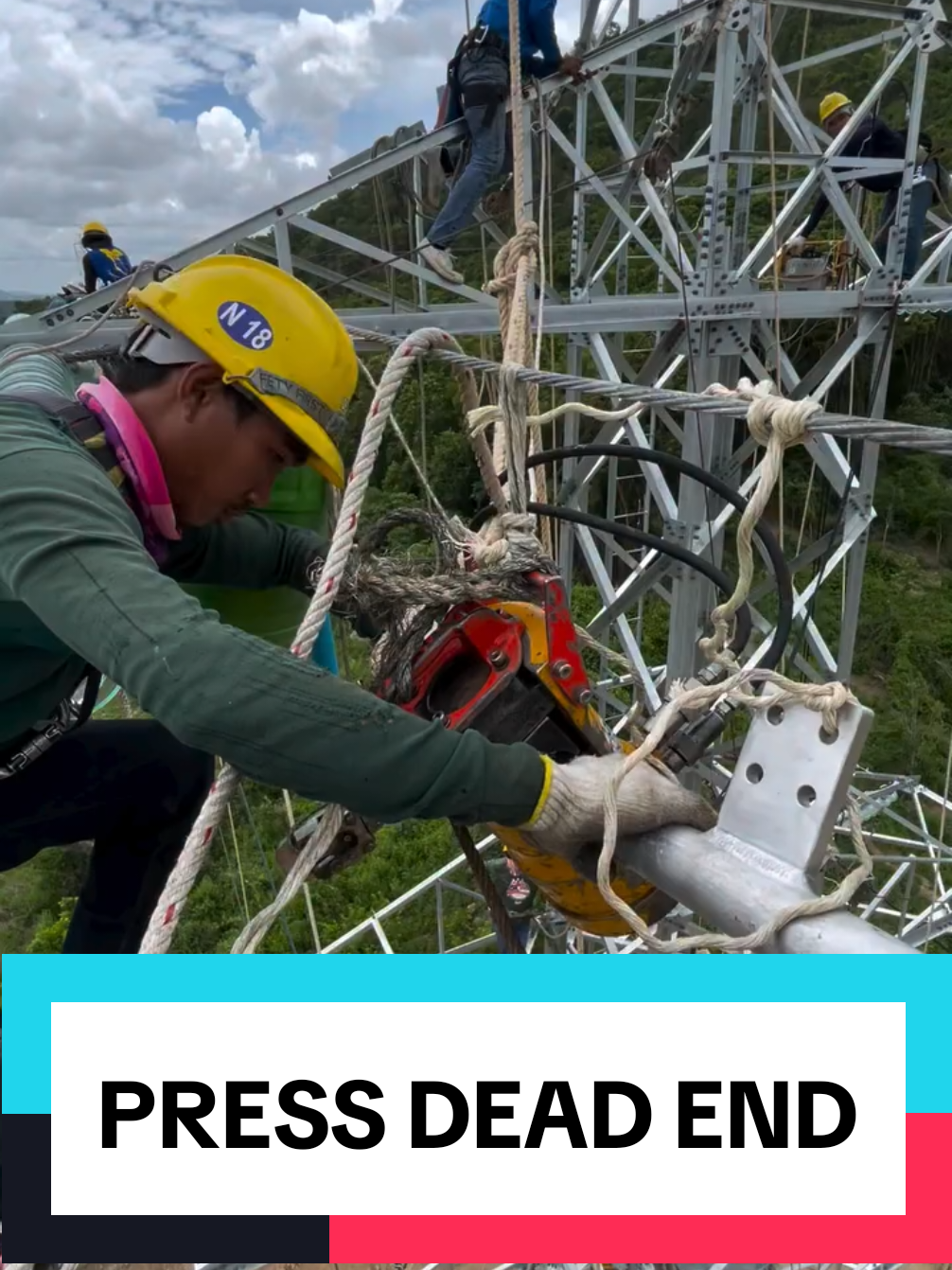 Kerja Yang Bener, biar yang disalahkan cuaca aja...Press Dead End. #guncang66 #mesinpess #caranarikkabelsutet #mesinpenarikkabelsutet #stringing 