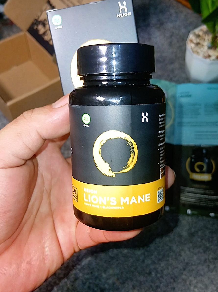 Heion Lion's Mane, pilihan suplemen herbal untuk melengkapi keseharianmu.  #heion #herbal #lionsmane #fokus #creatorsearchinsights 