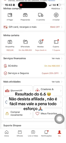 Não desista . Resultado vem quando você não desiste 🙏🏽#motivacao #afiliadoshopee 