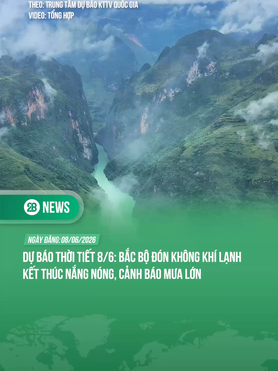 Dự báo thời tiết 8/6: Bắc Bộ đón không khí lạnh kết thúc nắng nóng, cảnh báo mưa lớn #theanh28 #theanh28news #tiktoknew