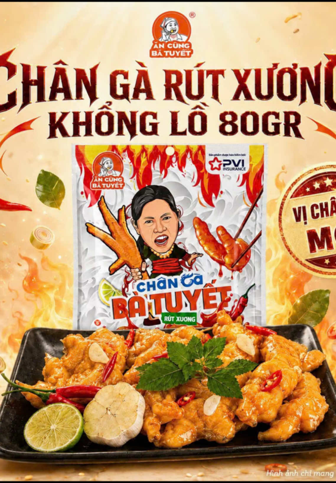 Chân gà rút xương siêu to khổng lôg vị tê cay#changabatuyet #changasieutokhonglo #ancungbatuyet 