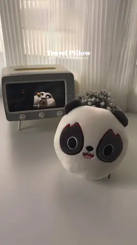my new travel buddy!🐼 perfect neck pillow for travel — cutieee and useful 🥺 with eye sleep mask na din.✨ #travel #travelpillow #traveleyemask #travelmusthave #neckpillow 