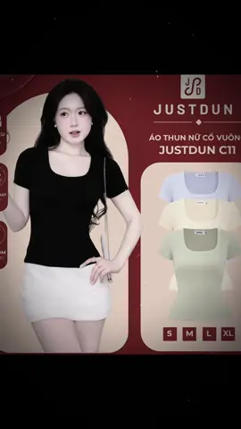 Áo thun nữ ôm body cổ vuông thanh lịch mà sang nha các nàng xinh#xuhuongtiktok #fyd #justdun 