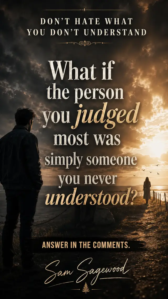 This one is for anyone who has ever been misunderstood, judged too quickly, or hated before someone even knew their story. “Don’t Hate What You Don’t Understand” is a reminder that behind anger, silence, fear, and distance… there is usually a story we haven’t heard yet. Before we react, maybe we should listen. Before we judge, maybe we should ask. Before we hate, maybe we should try to understand. What is one thing you wish people understood about you before they judged you? Comment your answer below. Someone else may need to hear it today. #DontHateWhatYouDontUnderstand #SamSagewood #ChooseKindness #HealingMusic #CountryStorytelling     
