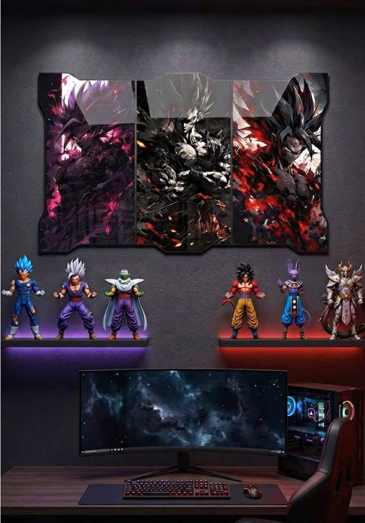 Tranh tráng gương Goku siêu đẹp decor phòng gaming cực chất cho anh em #tranhdantuong #goku #dragonball #decor #nghiendecorchill 