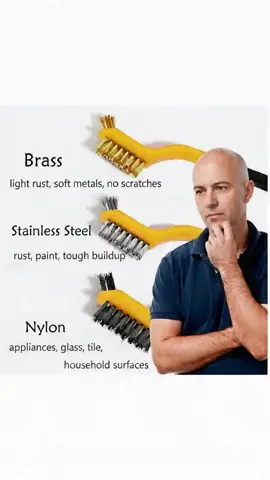 Stubborn rust? THIS brush set SAVES you! 🧹 3 pieces = all surfaces (nylon, brass, stainless steel) 🔥 #CleaningHacks #RustRemoval #TikTokMadeMeBuyIt #HomeEssentials