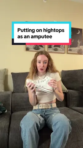 Shoes are a lot more tricky than I had realized. Like… I figured it would different, but not an outright fight to get some shoes on. And there are shoes that I just can’t wear anymore. #amputee #amputeelife #amputeetiktok #amputeegirl 