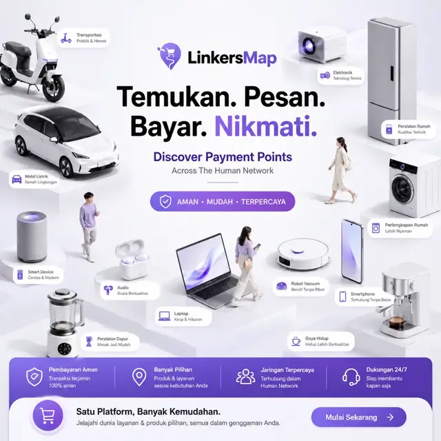 LinkersMap dibuat untuk semua orang. 🌍🤝 🏢 Untuk bisnis besar maupun UMKM. 🌾 Untuk petani, pemasok, dan pelaku usaha di seluruh dunia. 📚 Untuk tutor, orang tua, dan pencari layanan terpercaya. 💳 Untuk siapa saja, termasuk yang belum memiliki akses perbankan. 🚀 Daftarkan bisnismu sekarang, selagi masih gratis! 📍 Jelajahi LinkersMap.com 🔔 Ikuti X (Twitter) @LinkersMap untuk update terbaru. #InterLink #ITLG #ITL