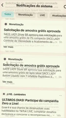 Num dia vc tem todas as amostras canceladas, no outro vc acorda com duas aprovadas!  Obrigada @SACE LADY Store BR 🫶🏼✨ #tiktokshop #amostrasgratis #amostraaprovada #parceria #criadoradeconteudo 