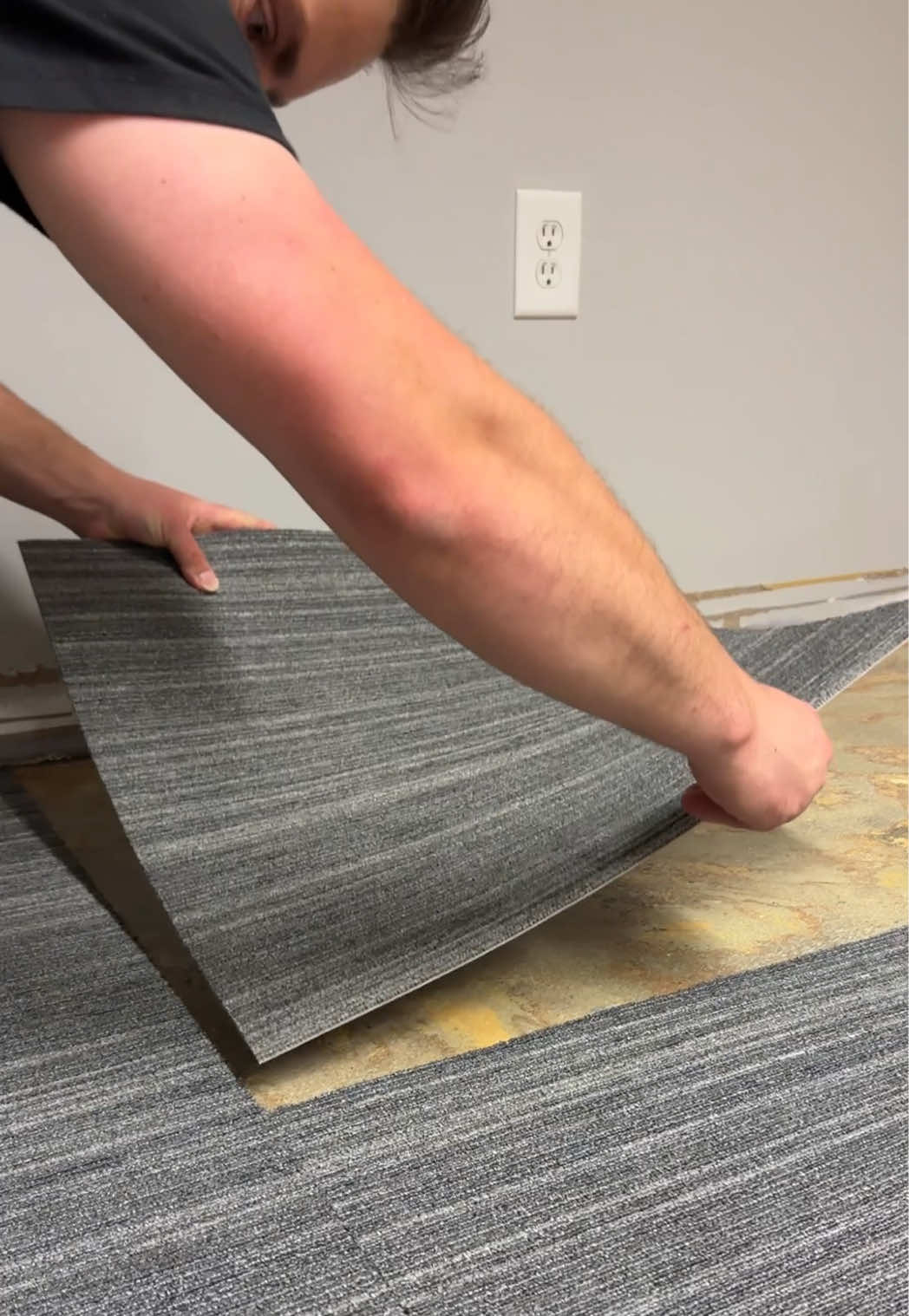 Carpet tile installation in a Spartanburg Downtown Airport office.  #carpetinstaller #flooringinstaller #flooring #construction #carpet