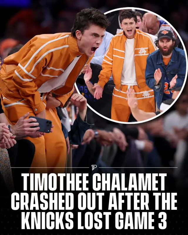 Timothée Chalamet was going THROUGH it during the Knicks game. 🏀 The lifelong Knicks fan was caught reacting to nearly every play from courtside as New York lost Game 3 of the Finals. At this point Timothée might be experiencing these games harder than the actual players.  via getty #Pubity #TimotheeChalamet #Knicks #NBA