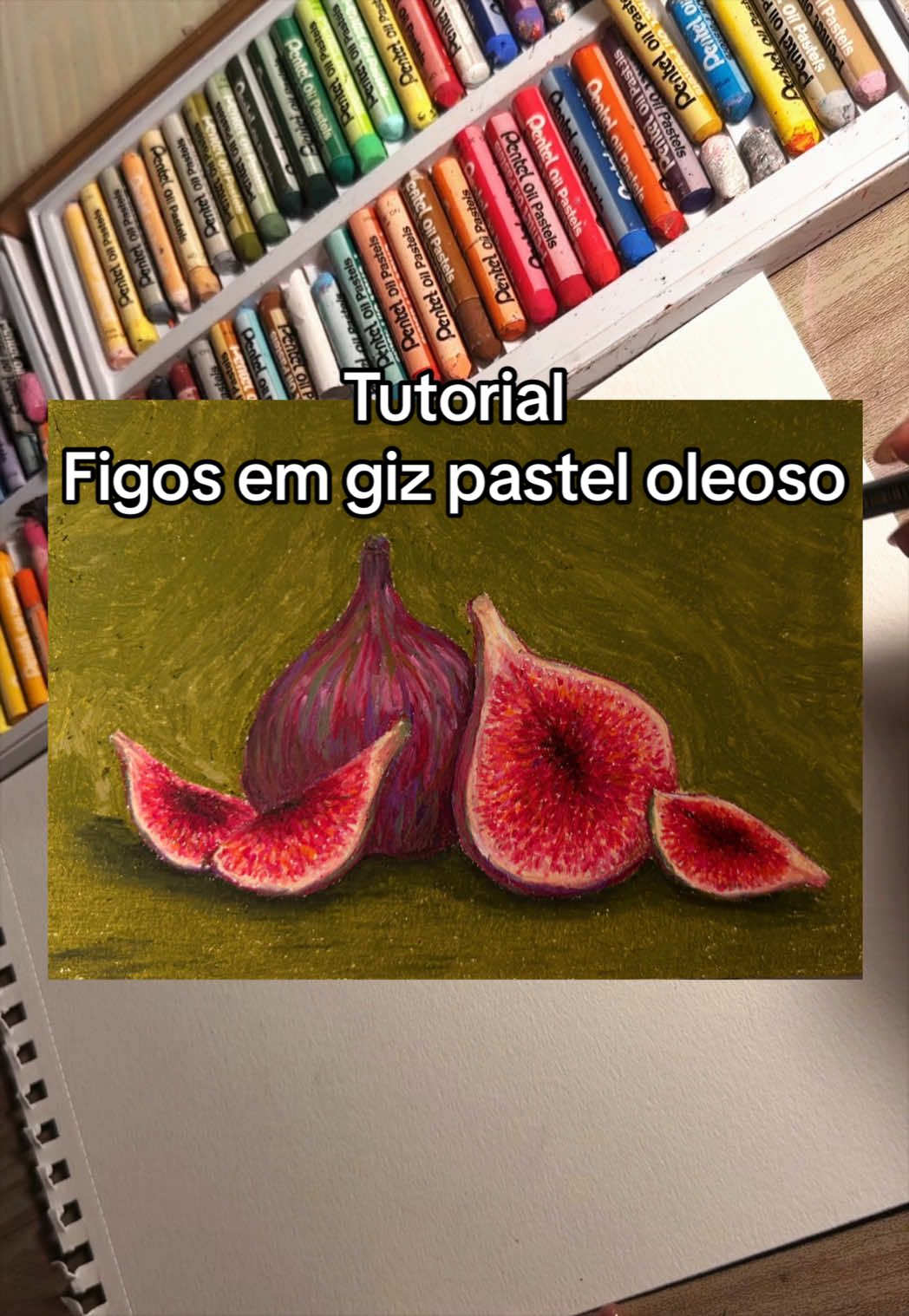 Tutorial de hoje pra relaxar a mente 🩷 #gizpasteloleoso #arte #desenho #oilpastels #fyp 