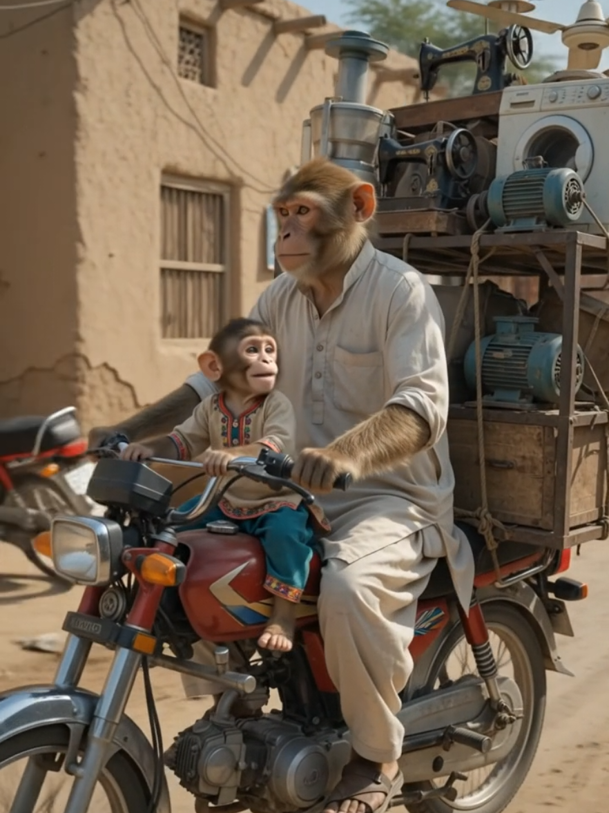 کنجرا روزی اِچ لَت نہ مار 😂😂 #saraikimonkey #bandar #viraltiktok #ai #monkeytrend 