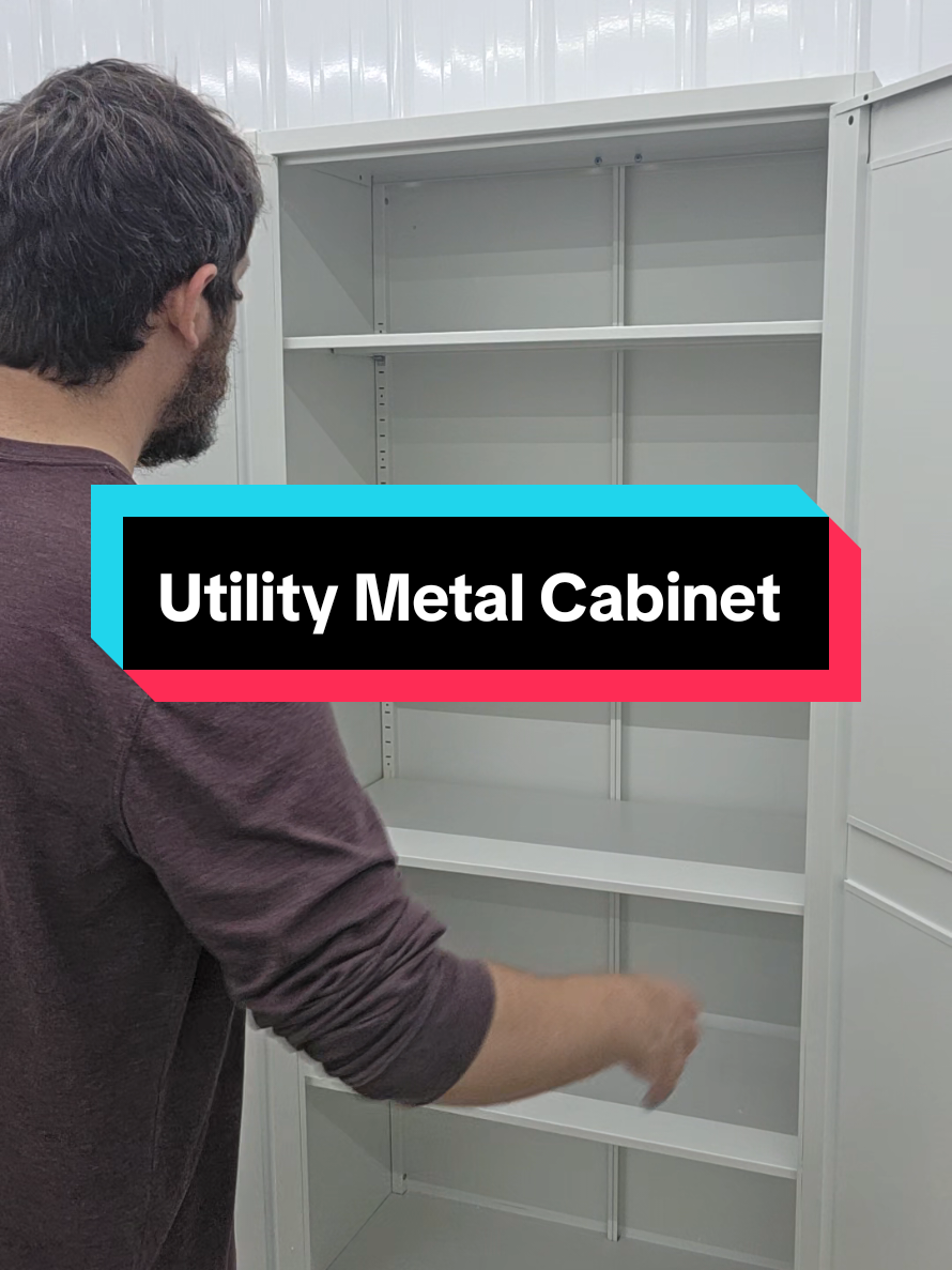 Heavy-duty rolling storage cabinet keeps tools, supplies, and equipment organized with adjustable shelves and a secure locking design. Smooth-rolling wheels make it easy to move around your garage, workshop, warehouse, or workspace whenever needed. #StorageCabinet #ToolStorage #GarageOrganization #WorkshopStorage #heavydutystorage 