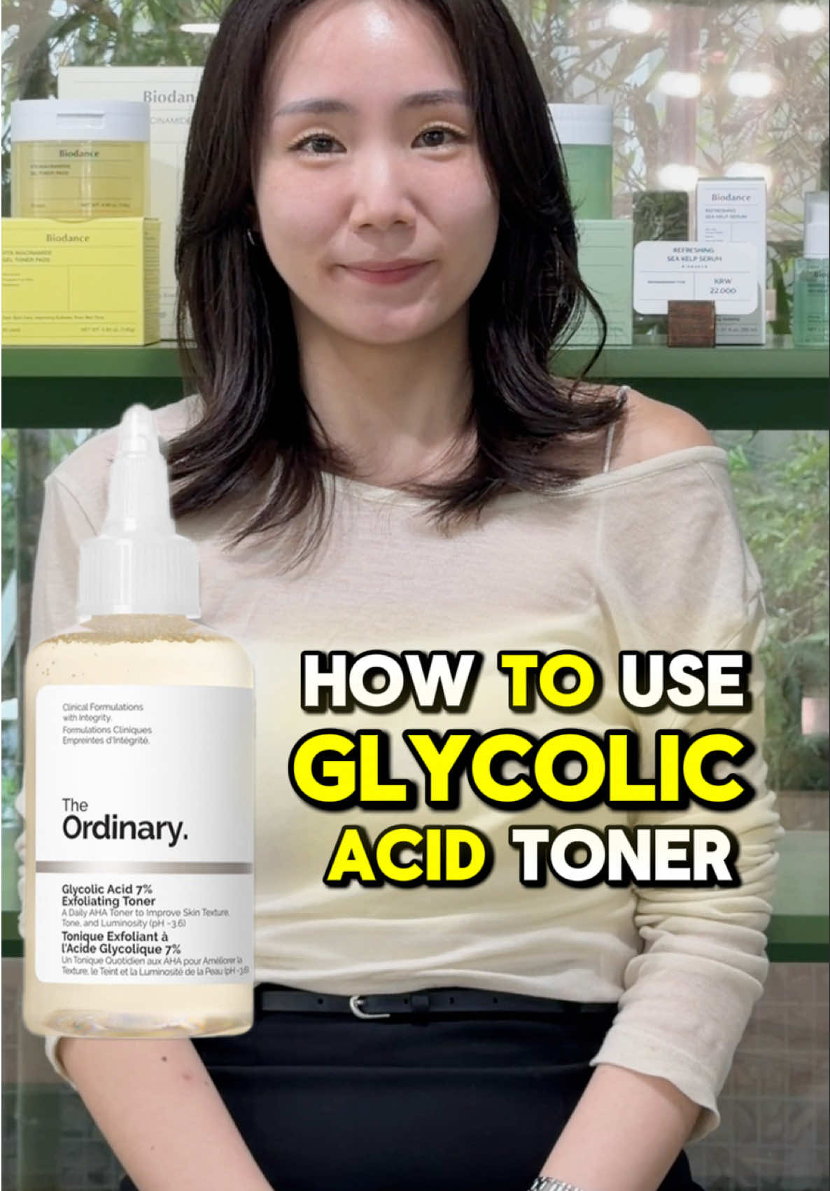 The Ordinary Glycolic Acid 7% Exfoliatong Toner is a holy grail product for many skincare enthusiasts! But how exactly do you use this product? 😊 Let’s see what our local Korean CEO says! #skincare #beauty #kbeauty #korea #skintok 