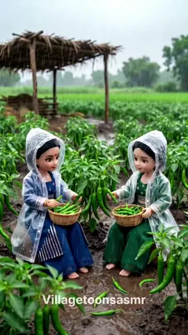 miniature doll making crispy chilli pakora#villagecooking #asmr #friendsforever 