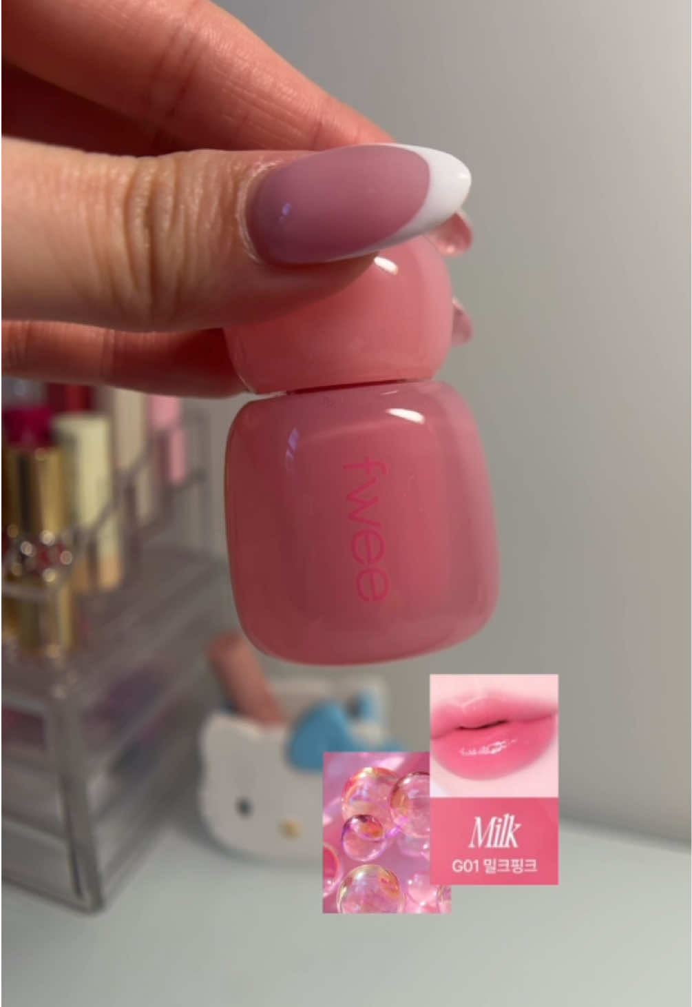 fwee pink obsession stay-fit lip tint 🎀🩰🩷🌷 G01 Milk Pink  - @fwee @퓌(fwee)  #fwee #lippies #pinkpinkpink #kbeauty #liptint 
