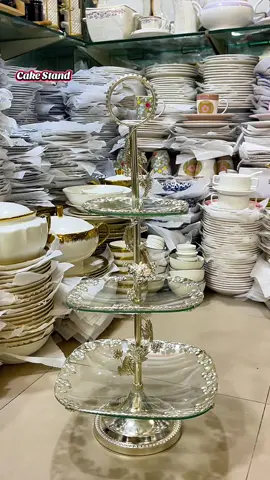 3 Tier Silver Cake Stand Featuring Intricate Crystal Like Edging on The Plates and a Decorative Handle #viral #foryou #trending #unfrezzmyaccount #cakestand 