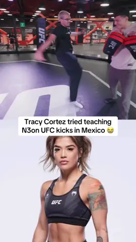 #TracyCortez tried teaching #N3on #UFC kicks in Mexico 😭 