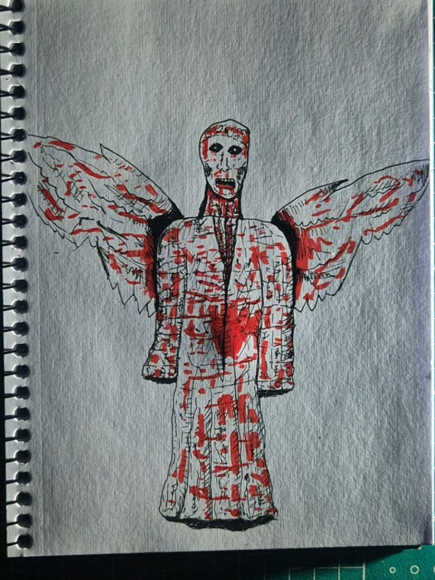 Desenhando personagem de terror  #horrortok #horrordrawing #boisvert #analoghorror #foryoupage 