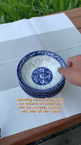 6pcs retro 6-inch blue and white ceramic bowl, high temperature resistant, suitable for microwave, dishwasher, household pasta, mixed noodles, fruits, salads, restaurant kitchen, holiday gatherings, universal durable tableware good quality and cheap price，free delivery if purchased today#Ceramicplate #plate #Tableware #ceramicbowl #kitchenware