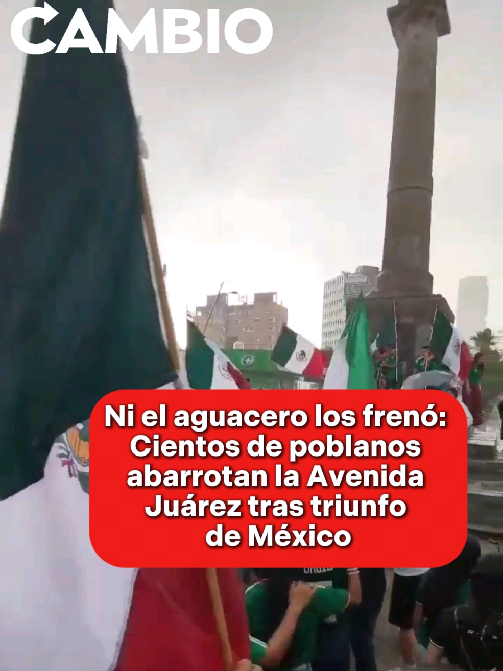 Ni el aguacero los frenó: Cientos de poblanos abarrotan la Avenida Juárez tras triunfo de México  ➡️Más información en: diariocambio.com.mx  #Puebla #fifaworldcup #mundial #Viral 