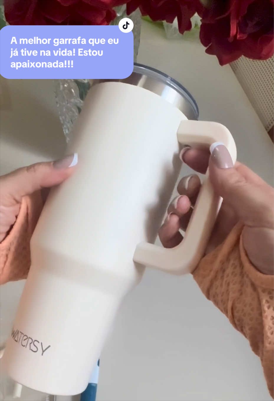 WATERSY Copo de café com canudo e alça de aço inoxidável, dupla camada, isolamento a vácuo, garrafa de água para café, para áreas externas, casa, viagem, grande capacidade! #copotermico #copodecafe #copocomcanudo #garrafatermica #acoinoxidavel