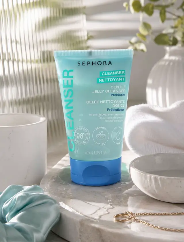 Cadeaux @SEPHORA  💧La Gelée Nettoyante Douce Sephora Collection aux prébiotiques est un nettoyant visage conçu pour éliminer les impuretés, l’excès de sébum et les résidus de maquillage tout en respectant l’équilibre naturel de la peau.  💧Sa texture gelée fraîche laisse la peau propre, douce et confortable. Adaptée à tous les types de peau, même sensibles, sa formule contient 98 % d’ingrédients d’origine naturelle. 💦J’ai été agréablement surprise par sa douceur.  💦La texture gelée est très agréable à appliquer et procure une sensation de fraîcheur immédiate.  💦Elle nettoie parfaitement la peau sans la dessécher ni provoquer de tiraillements.  💦Après plusieurs utilisations, ma peau est restée confortable, souple et visiblement plus nette.  💦J’apprécie particulièrement sa formule enrichie en prébiotiques qui aide à préserver l’équilibre de la peau. 💦C’est le genre de produit simple, efficace et agréable que l’on prend plaisir à utiliser au quotidien, aussi bien le matin pour réveiller la peau que le soir pour éliminer les impuretés accumulées dans la journée. #SephoraCollection #SephoraCleanser #GentleJellyCleanser #GeléeNettoyanteDouce 