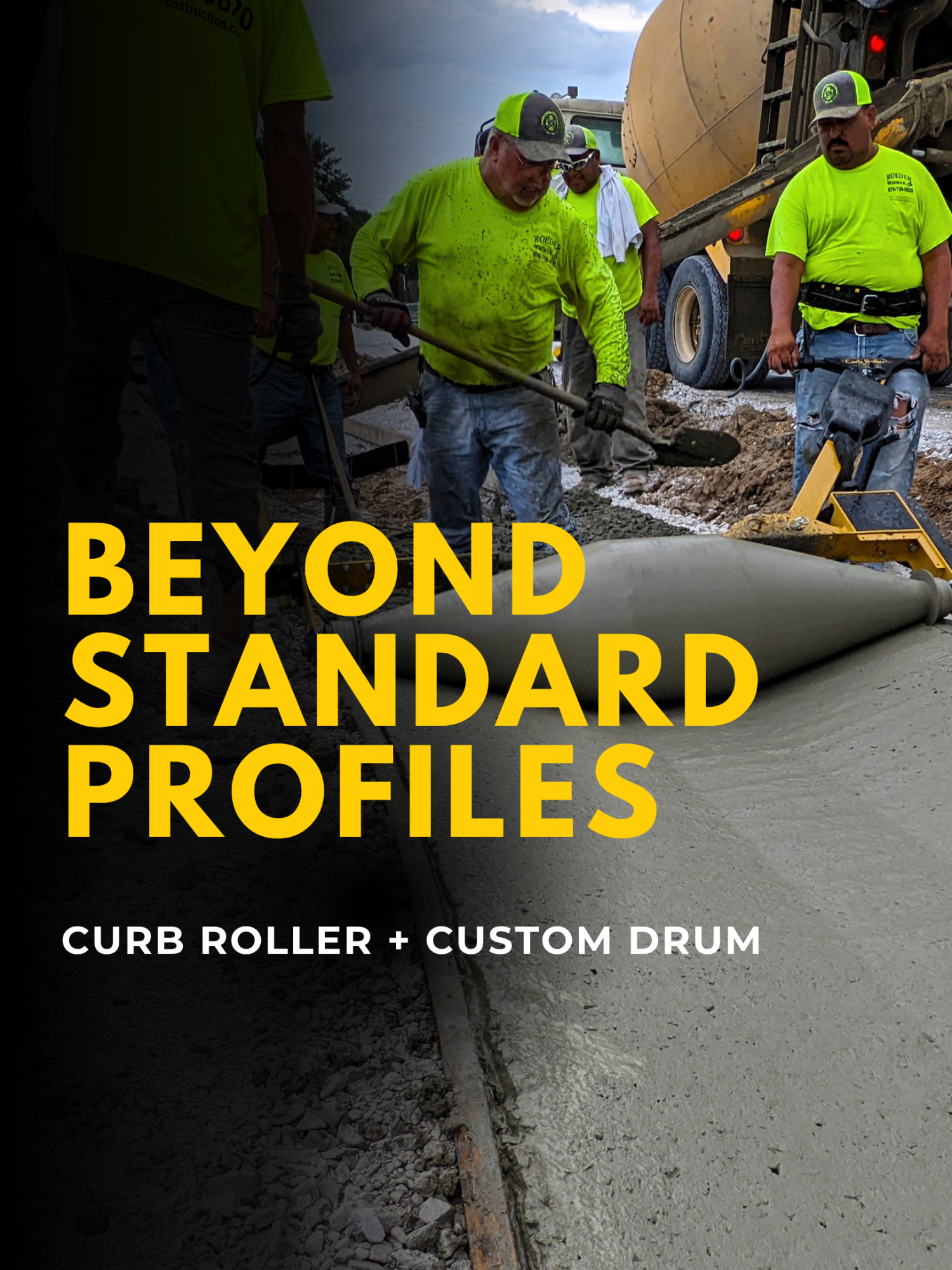 More than 600 feet in just 4 hours. That's what Roeder Construction accomplished on their first day using the Curb Roller and Custom Flume Drum in Marion, AR. Custom drums allow contractors to take the Curb Roller beyond our stocked curb and gutter profiles and tackle unique concrete shaping challenges with confidence.