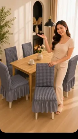 ✨ Gawing parang brand new ang lumang upuan! Stretchable, washable, at elegant tingnan. 💖🏡 #TikTokMadeMeBuyIt #HomeMakeover #ChairCover #budolfinds 