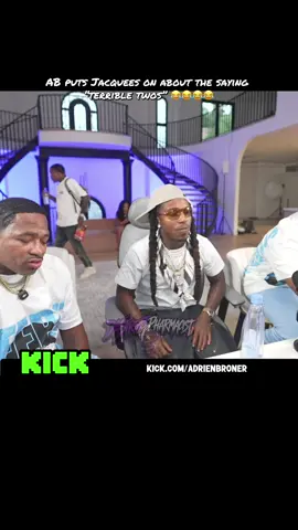 AB puts Jacquees on about the saying “terrible twos” 😂😂😂😂 #fyp #kick #adrienbroner #deenthegreat #jacquees 
