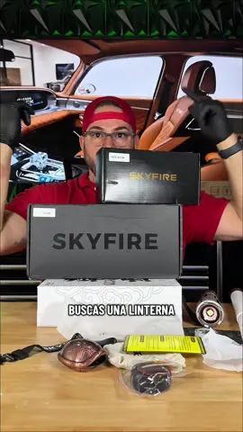 Linterna de alta iluminación skyfire SKYFIRE 2503 LED Rechargeable Flashlight, High Lumen with Ambient Lamp, Super Bright Flashlight, Waterproof Design, Ideal for Camping Essentials, Outdoor & Home Use#Summervibes summergarden#linterna #skyfire #regalo#tiktokshop  