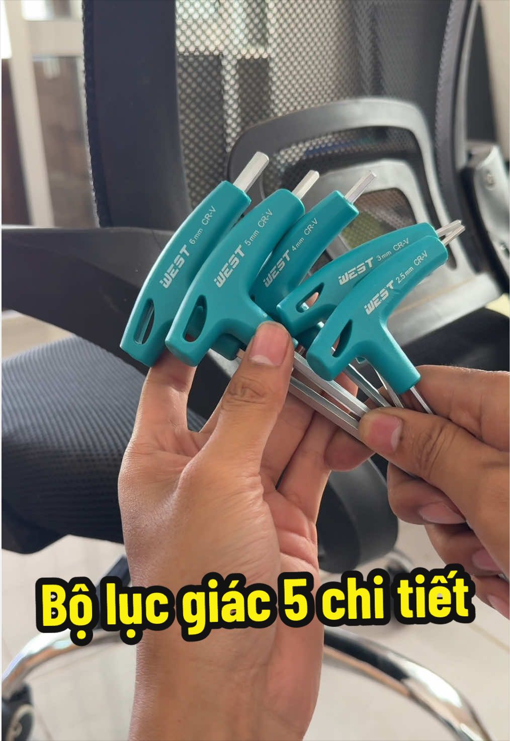 Bộ lục giác 2 đầu 5cây kích thước 2.5-6mm#bolucgiac #lucgiac #dungcusuachua 