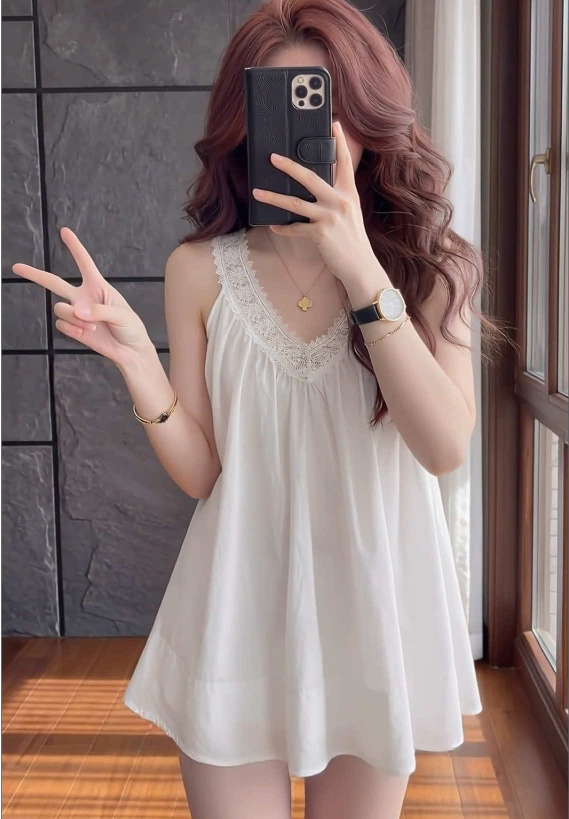 Đầm Babydoll Trắng Cổ Ren Dáng Xoè Tiểu Thư Hàn Quốc Siêu Xinh #nguyenlamanhkoc #OOTD #thoitrangnu 
