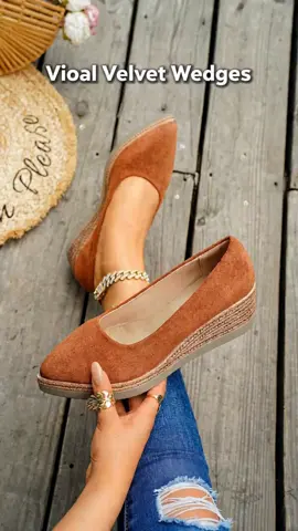 Women's Pointed Toe Velvet Wedge Sandals, Elegant Low Heel Shoes, Comfortable Medium Width, Soft Fabric Upper, Rubber Sole, Versatile Style #heydudeshoes #toddlershoes #convertibleheels #casualshoes #comfortsandals #womensneakers #lightweightshoes #summershoe #designerheels #shoesfootwear