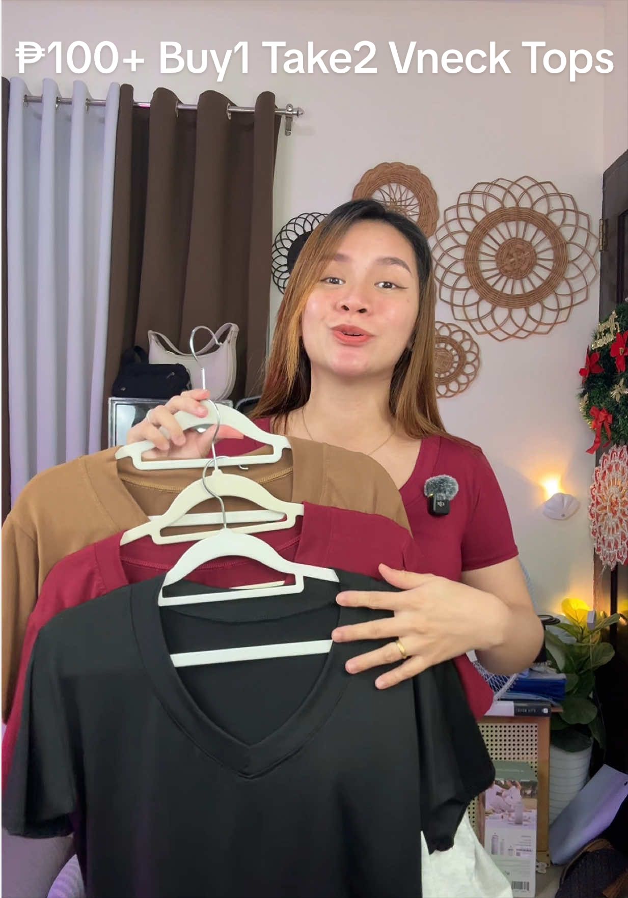 Replying to @🎀 Aljainah 🎀 isang set ang hindi naka pre-order ngayon finally! Buy 1 take 2 vneck tops na up to 2xl din kasya #vneck #womentops #topsforwomen #buy1take2tops #basictop 