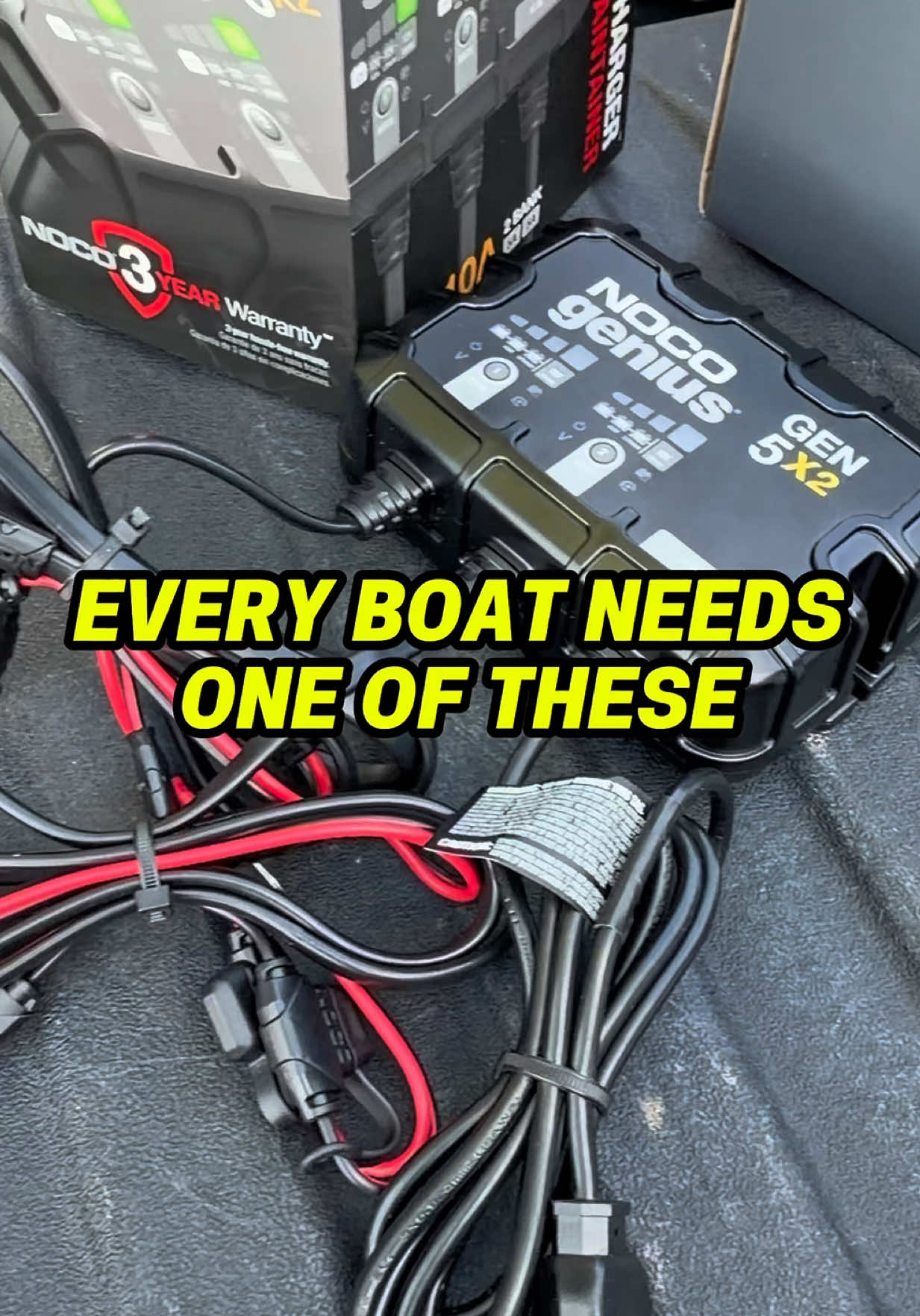 Don’t risk getting stranded on the water with a weak battery. This NOCO ONBOARD BATTERY CHARGER will keep your batteries in tiptop condition. ##battery##boat##onboardcharger##nocosuperbrandday