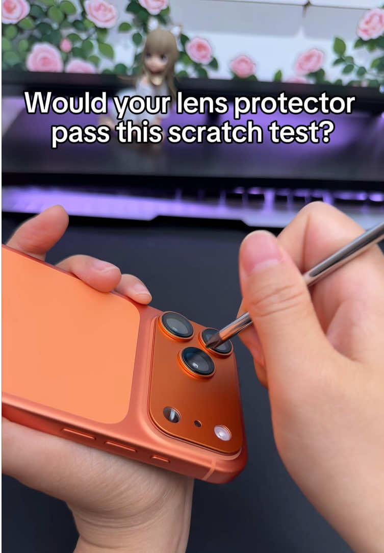 Would your lens protector pass this scratch test?👀#lensprotector #easyinstall #antifingerprint #2pack #modernice 