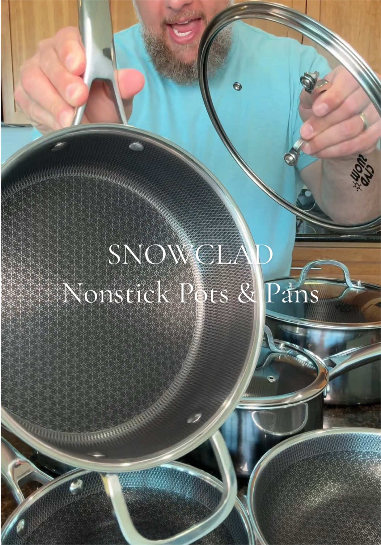 SNOWCLAD Hybrid Stainless Steel Nonstick Pots and Pans Set #stainlesssteelpan #stainlesssteelpot #nonstickpans #snowclad #tiktokshopcreatorpicks 