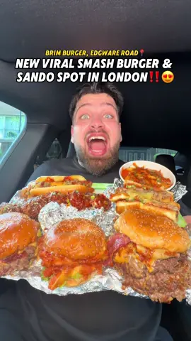 NEW VIRAL Smash Burger & Sando Spot In Edgware Road, London📍😍 @BRIM Burgers #smashburger #friedchicken #london #halalfood #viral 