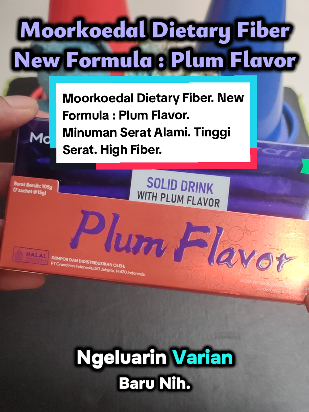 Moorkoedal Dietary Fiber. New Formula : Plum Flavor. Minuman Serat Alami. Tinggi Serat. High Fiber. BPOM. Halal. #minumanserat #tinggiserat #highfiber #moorkoedalplumflavor #wibgajian 