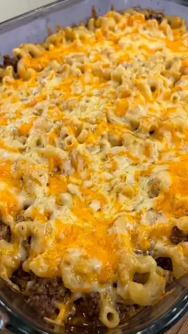 Recipe Name Cheesy Beef Macaroni Casserole Ingredients 1. 1 lb ground beef 2. 12 oz elbow macaroni 3. 1 small onion, diced 4. 2 cloves garlic, minced 5. 1 can (15 oz) tomato sauce 6. 1 cup beef broth 7. 1 tsp salt 8. 1 tsp black pepper 9. 1 tsp Italian seasoning 10. 2 cups cheddar cheese, shredded 11. 1 cup mozzarella cheese, shredded 12. 1 tbsp olive oil Recipe 1. Preheat oven to 375°F (190°C). 2. Cook macaroni according to package directions. 3. Drain and set aside. 4. Heat olive oil in a skillet. 5. Cook onion until softened. 6. Add ground beef and cook until browned. 7. Stir in garlic and cook for 1 minute. 8. Add tomato sauce and beef broth. 9. Season with salt, pepper, and Italian seasoning. 10. Simmer for 5 minutes. 11. Mix cooked macaroni into the beef mixture. 12. Transfer to a baking dish. 13. Top with cheddar and mozzarella cheese. 14. Bake for 20 minutes until bubbly and golden. Follow our account for more delicious recipes!