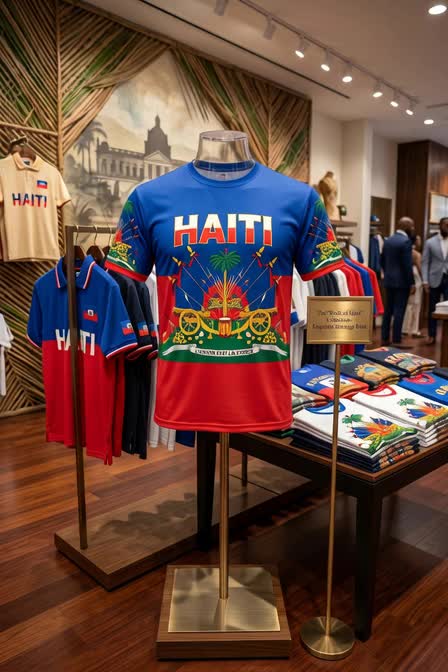 Haiti Theme Print Men's Short Sleeve T-Shirt, Tropical Summer Top, Casual Long Sleeve Tee, All over Print Design, Fitted Style 
