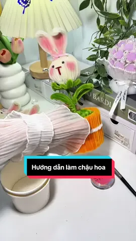 Hướng dẫn làm chậu hoa thỏ cute bằng kẽm nhung #kemnhung #unbox 