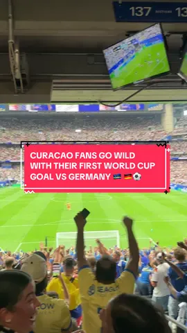 Amazing feeling being in between the Curacao Fans during their first goal being part of the World Cup! Go blue wave Go Kòrsou #curacao #korsou #bluewave #worldcup26 #houston 